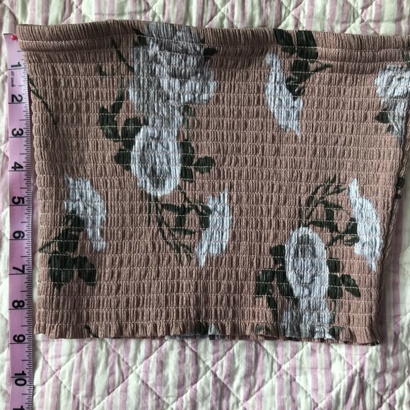 Dynamite Pink and Gray Rose Tube Top - Picture 3 of 7